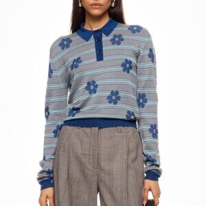 MARNI Striped Flower Sweater Size 48 XL
